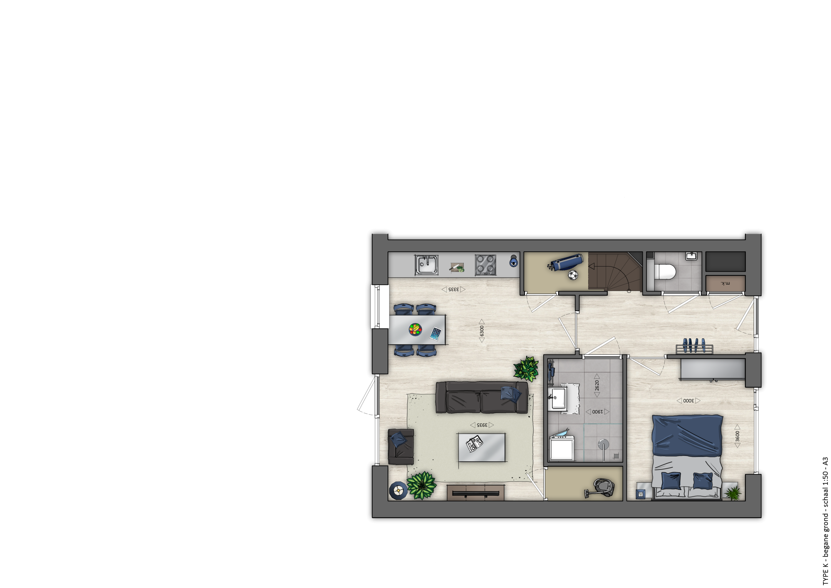 F25 - K-Hoekwoning LLB  plattegrond